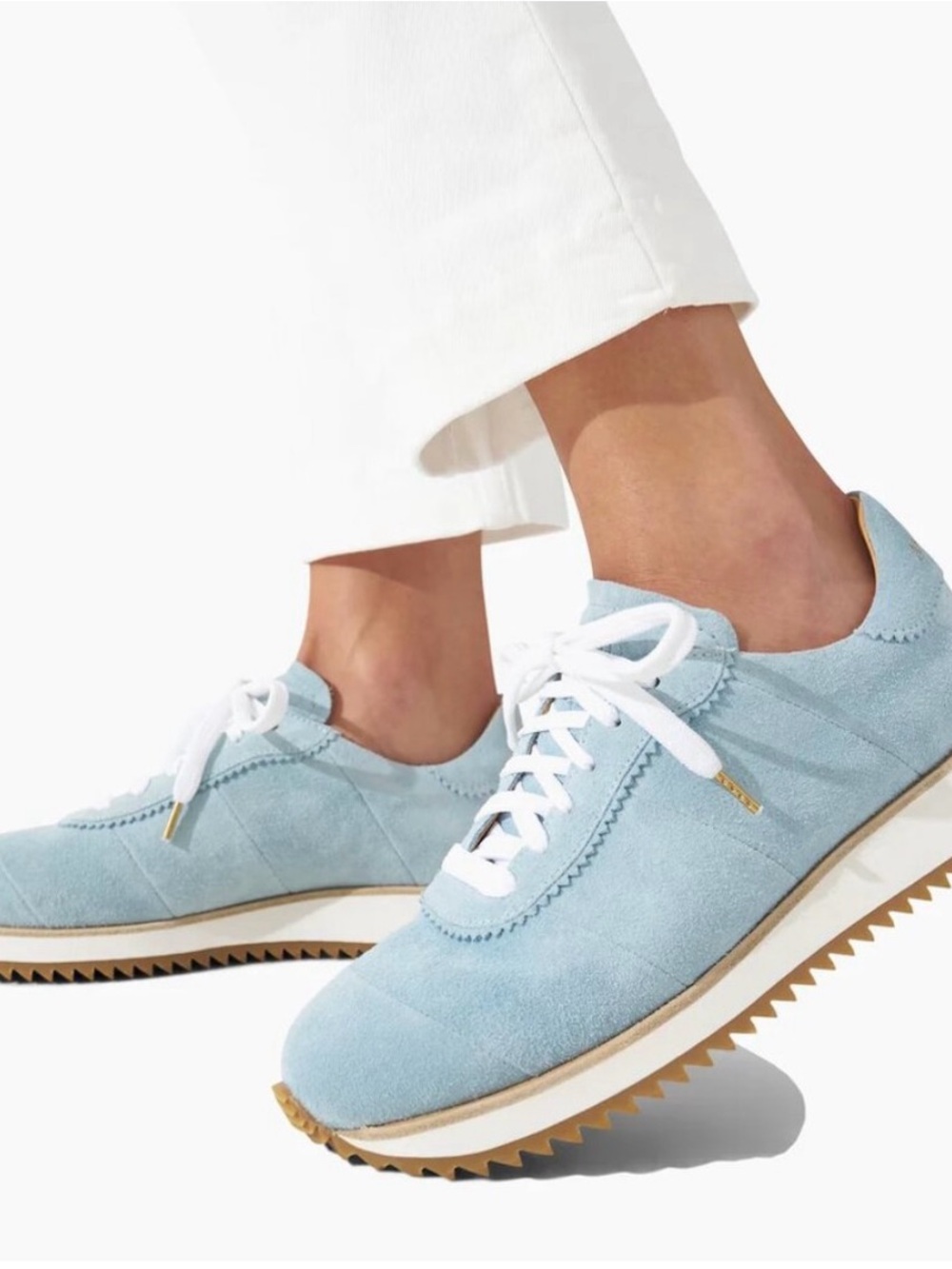 Light Blue Suede Quinn Sneakers